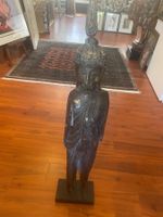 Wunderschöner Buddha - dunkles Holz mit Goldnuancen! 120 cm!