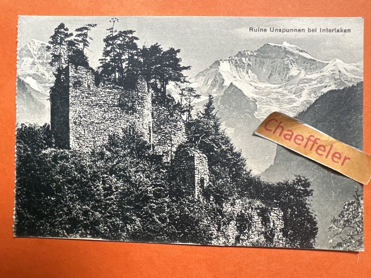 Cartoline postali: Ruine und Unspunnen bei Interlaken  – Usato da Zürich venduto da Chaeffeler