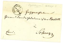 Vorphilabrief Küssnacht SZ nach Schwyz 1850