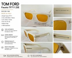 Original TOM FORD Fausto TF711 25E Sonnenbrille – Weiß / Amb