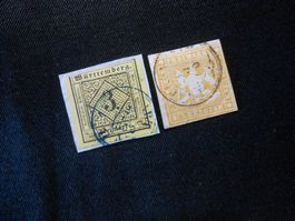 Württemberg   Mi 2a l/12c   1851/59 - 12c RS Papier dünn