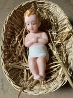 Alte Krippenfigur Jesuskind, Wachs