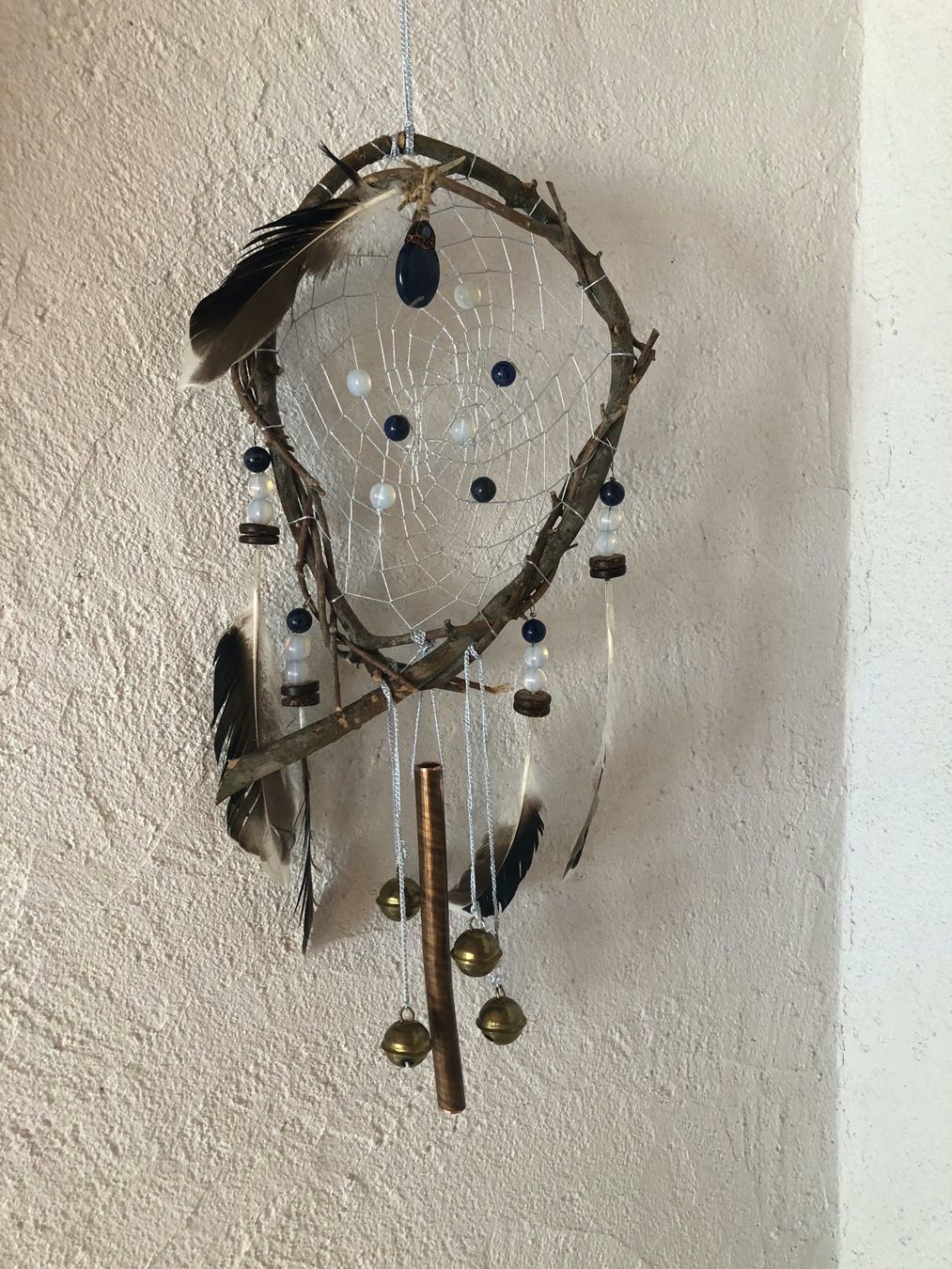 Tutte le decorazioni: schöner Traumfänger/Glockenspiel mit Lapislazuli + Opalith – Nuovo e nell'imballaggio originale da Ittenthal venduto da Hwaggis 2