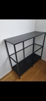 Regal mit Glas, Schwarz/Braun