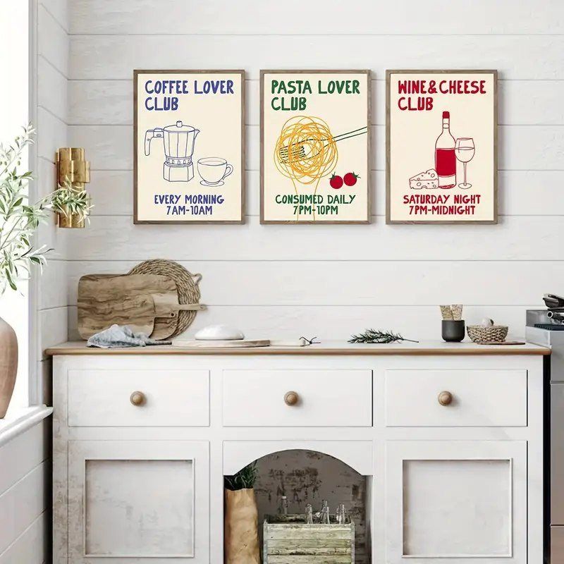 Foto & Immagini: Ensemble de 3x poster affiche déco cuisine restaurant – Nuovo e nell'imballaggio originale da Meyrin venduto da Nostalgica 1