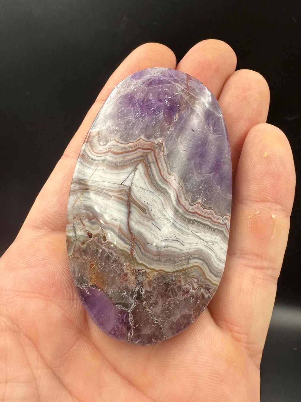 Minerali & Pietre curative: Amethyst mit Achat Handschmeichler Heilstein – Nuovo e nell'imballaggio originale da Männedorf venduto da Handschmeichler 3
