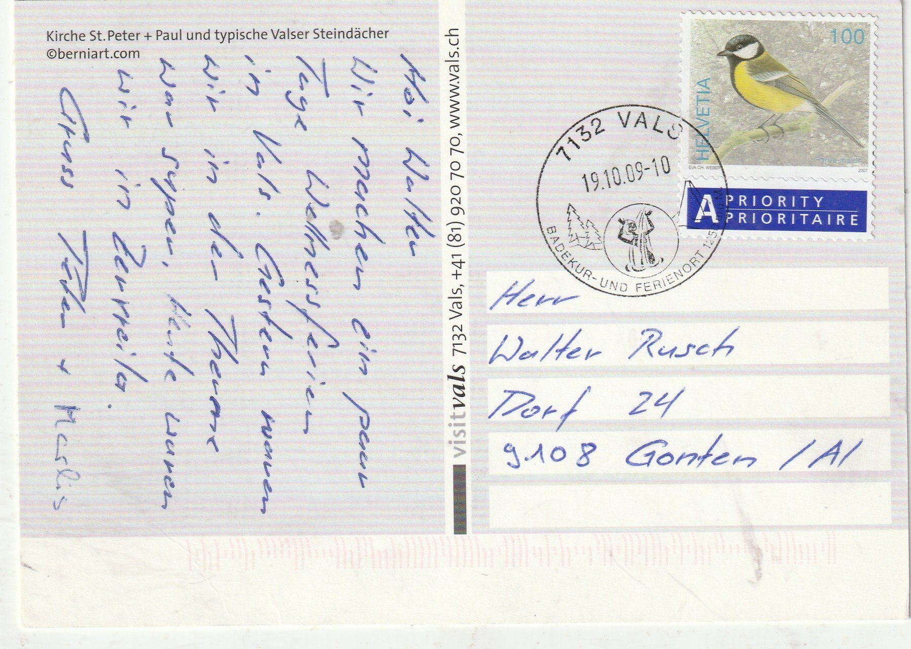 Cartoline postali: Vals Dorfplatz – Usato da Lumbrein venduto da made02 1