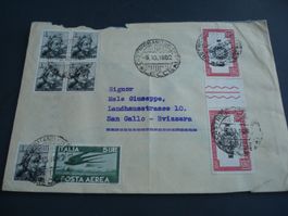 Brief Italien - Schweiz, 1962, mit Zwischensteg