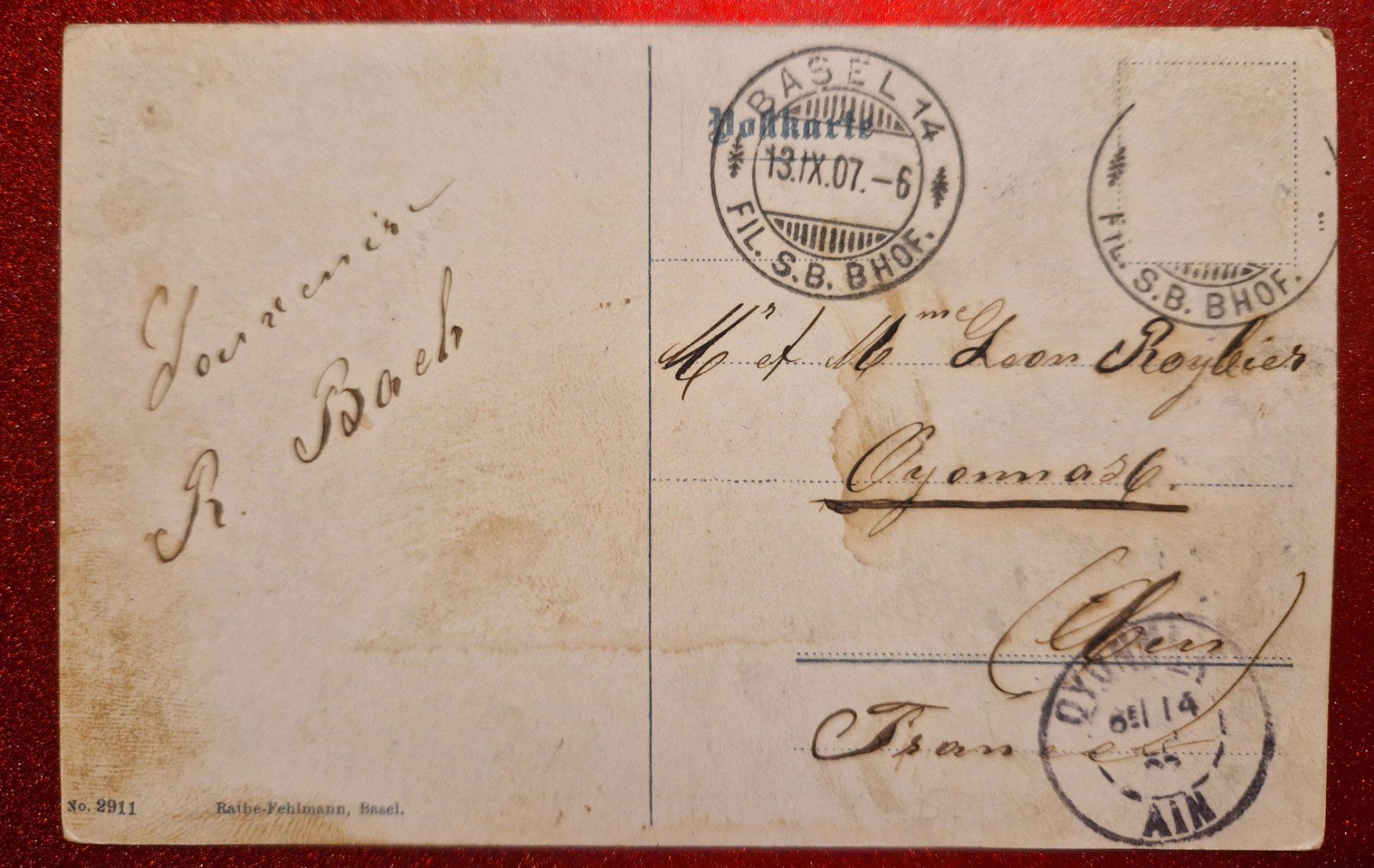 Cartoline postali: Basel - Die 3 Rheinbrücken 1907 – Usato da Melchnau venduto da Fishel 1