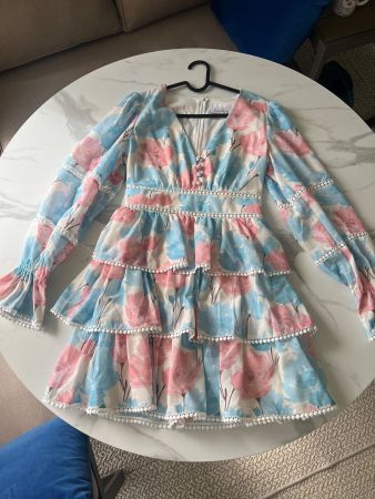 Sovaye Floral Dress Blue Pink