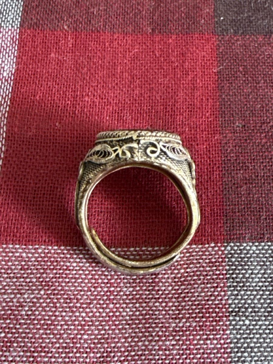 Anelli: Silberner Ring mit rotem Stein, größenverstellbar – Usato da Zürich venduto da sha_vw65 5