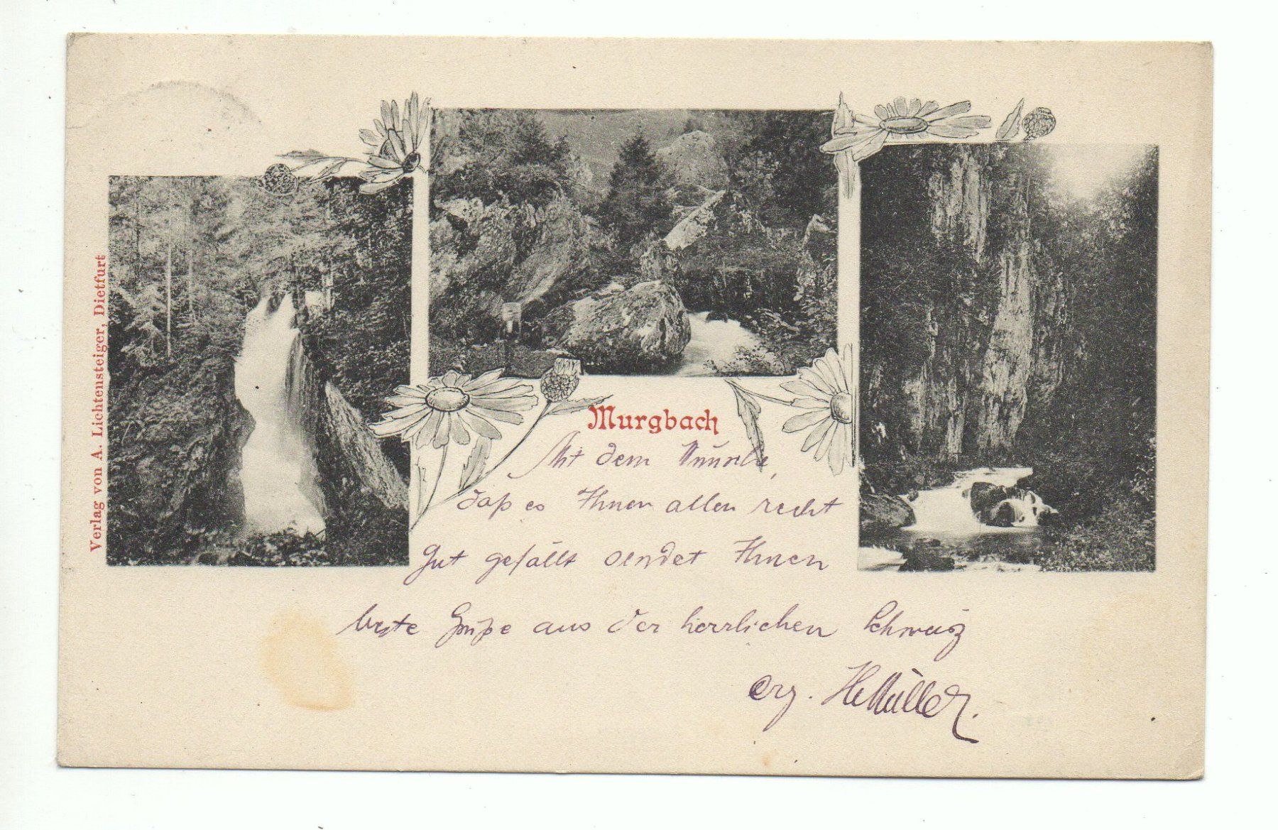 Cartoline postali: MURG Jungendstil Murgbach – Usato da Jona venduto da philajona
