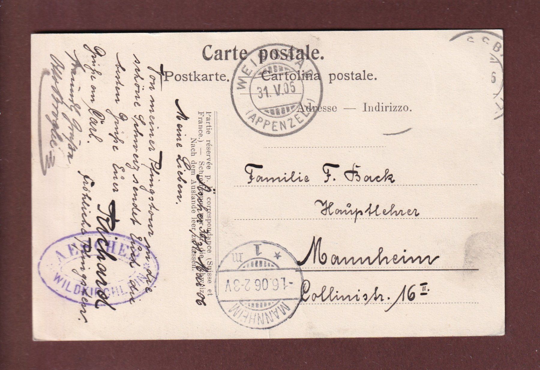 Cartoline postali: Gruss vom WILDKIRCHLI - 1905 – Usato da Pully venduto da nicecards 1