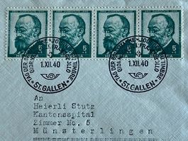 TAG DER BRIEFMARKE 1.XII.40 St. Gallen 1940 Gottfried Keller