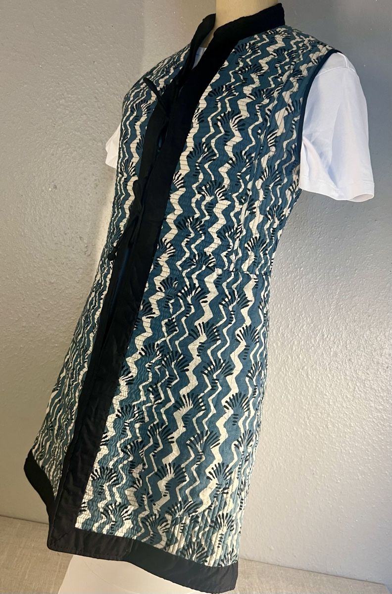 Gilet & Giacche senza maniche: Long Gilet Block Prints Coton Matelassé Réversible Inde – Nuovo (secondo la descrizione) da Genève venduto da DELIRBEADS 2