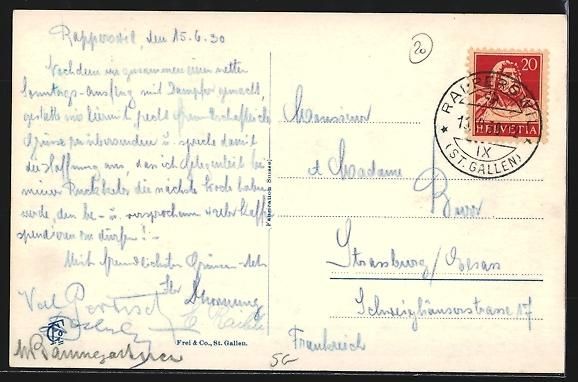 Cartoline postali: Rapperswil, Panorama mit Wäggital-Berge – Usato da Berlin venduto da bartko-reher 1