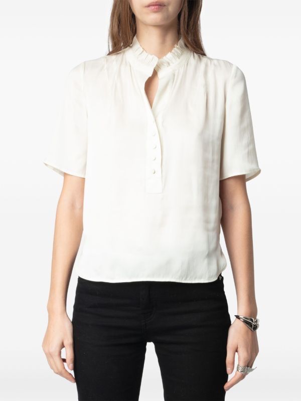 Zadig & Voltaire Camicette: Zadig & Voltaire Topher Blouse white M – Usato da Zürich venduto da Linen218