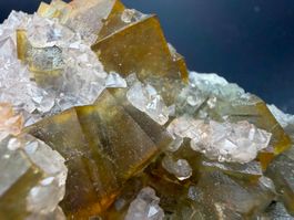 Stunning Golden Fluorite with Quartz Sidi Ayed Mine, Morocco