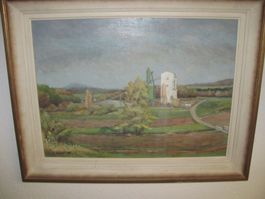 E. Fischli 1967 Ölbild Ölgemälde 51x65cm