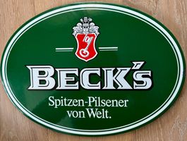 Beck’s Emailschild Emaille Werbeschild Metallschild Bier