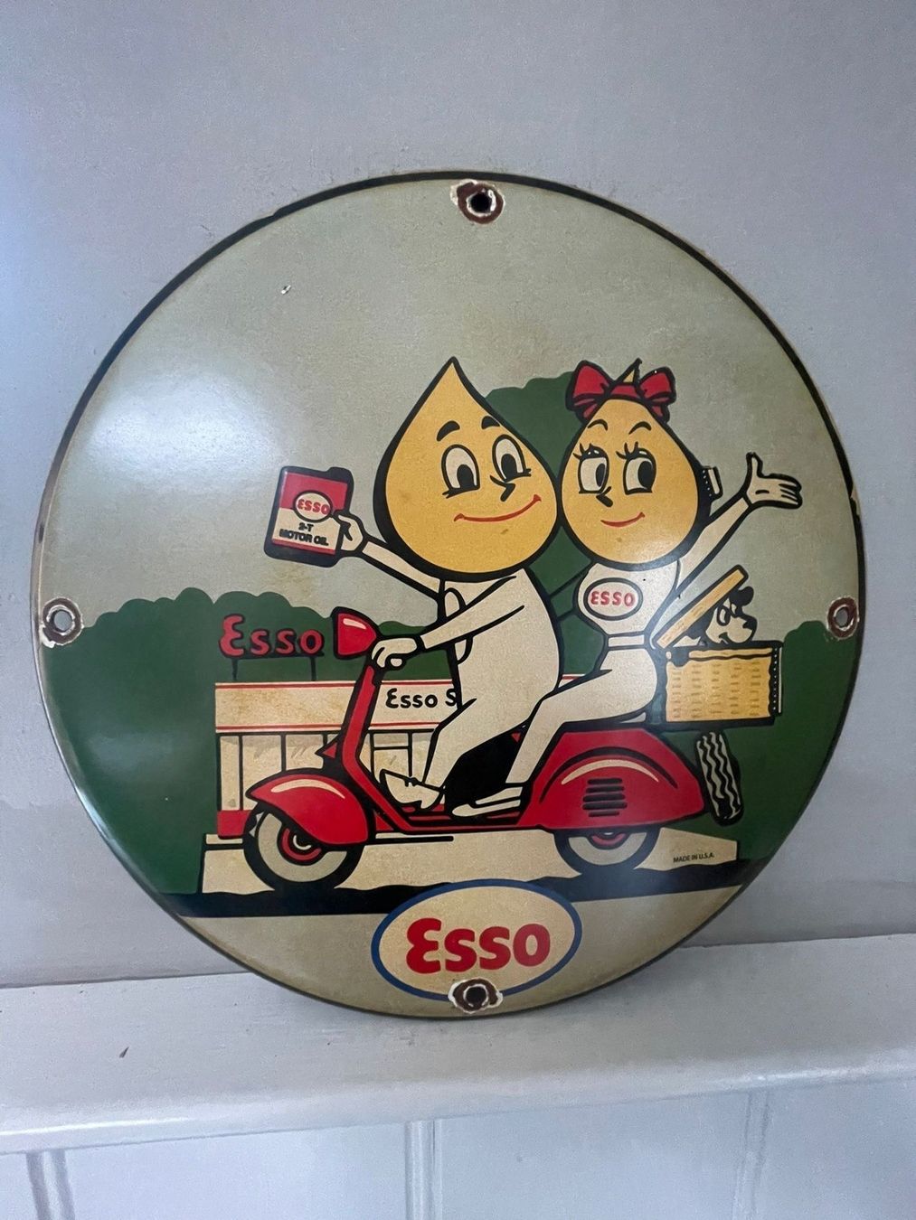 Esso Insegne: Emaille Werbeschild Esso 30cm rund – Usato da Wallenwil venduto da Md111 5