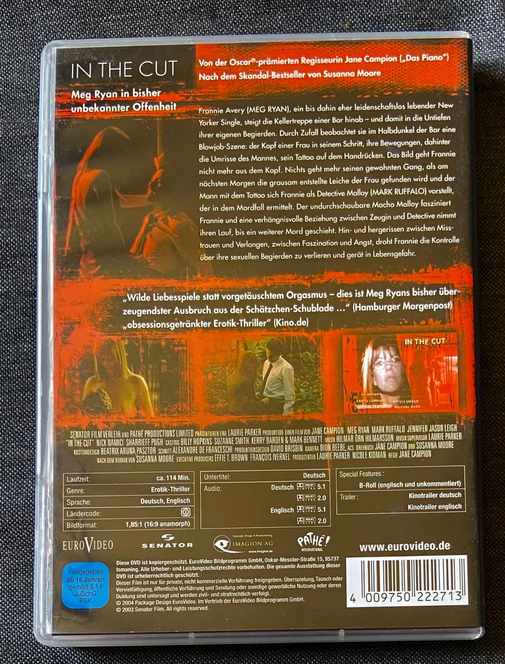 Tutti i DVDs: DVD IN THE CUT - Meg Ryan - MARK RUFFALO – Usato da Luzern venduto da Lycka 1