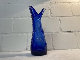 Wunderschöne, blaue Murano Glas Vase - ein Blickfang!