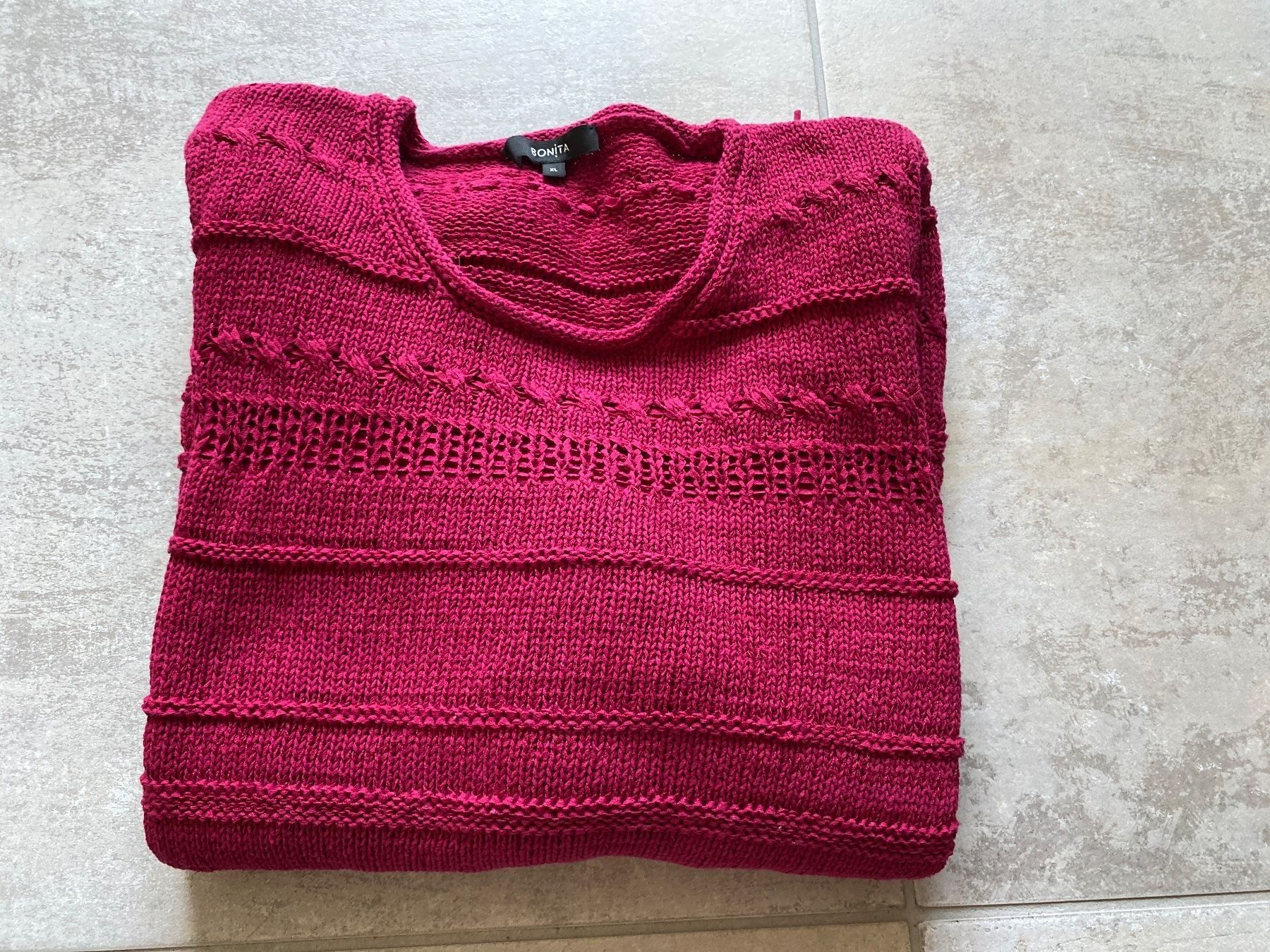 Bonita Pullover & Sweatshirts: Garn Pullover bordeaux Gr. XL BONITA – Gebraucht aus Oberlunkhofen von dreihaselnuesse 4