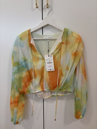 Zara Damen Bluse Mehrfarbig Grösse M neu mit Etikett