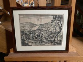 Idée Cadeau vintage gravure du 17e Romainmôtier