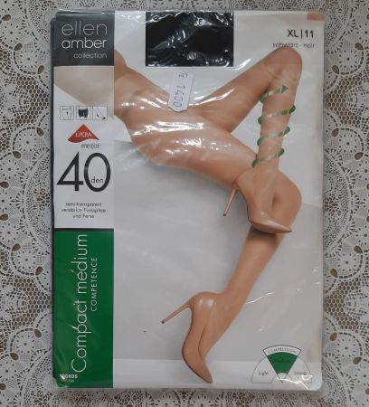 Ellen Amber Compact Medium Strumpfhose 40den Gr.XL Schwarz