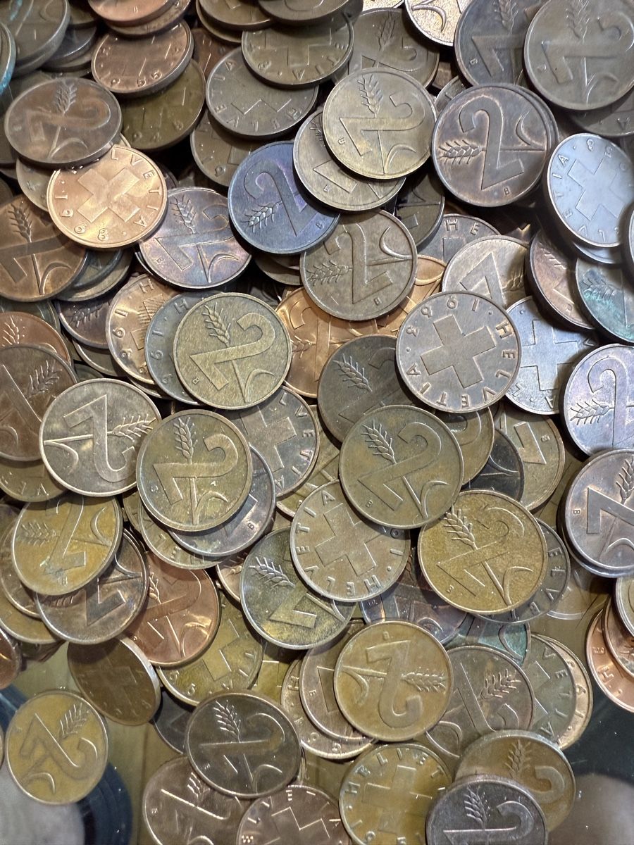 Tutti le monete: Lot 3.2 kg 2 Rappen Schweiz – Usato da Zürich venduto da Geniuss 7