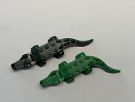 2 Stk. LEGO Krokodil, Alligator, Tierfiguren, Rarität!
