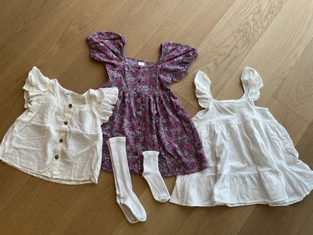 Girl's Summer Clothes - Dresses, Blouse & Socks, Size 116