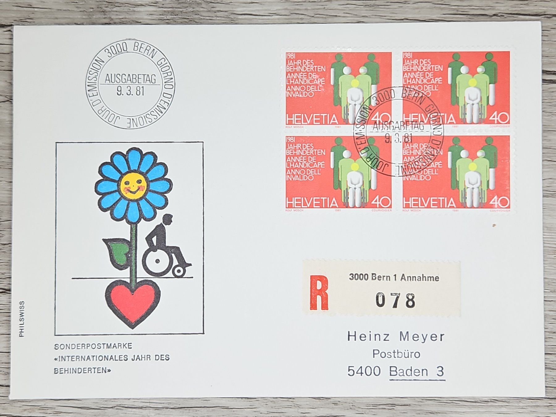 Alle Briefmarken: CL02 Enveloppe + Timbre Suisse 1981 – Gebraucht aus Cousset von Patrick_Collections