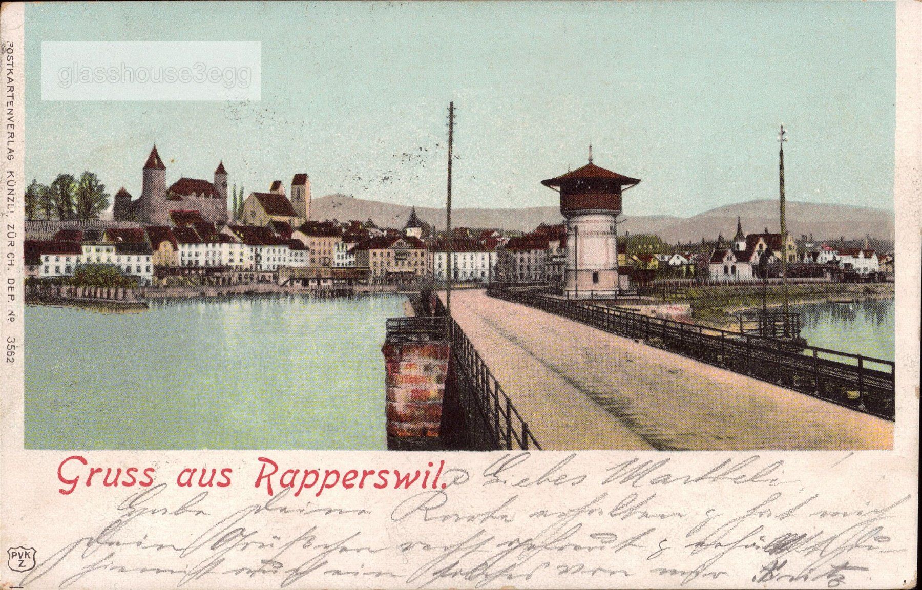 Ansichtskarten: AK 1901 Gruss aus Rapperswil – Gebraucht aus Eggersriet von glasshouse3egg