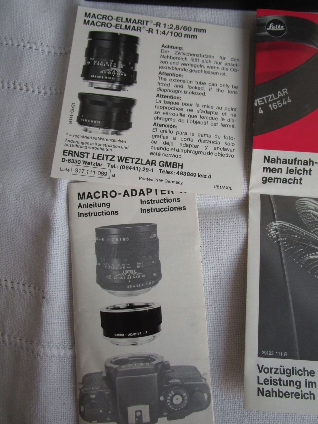 Obiettivi: Diverse Prospekte Leitz / Leica Objektive – Usato da Binningen venduto da tempipassati 4