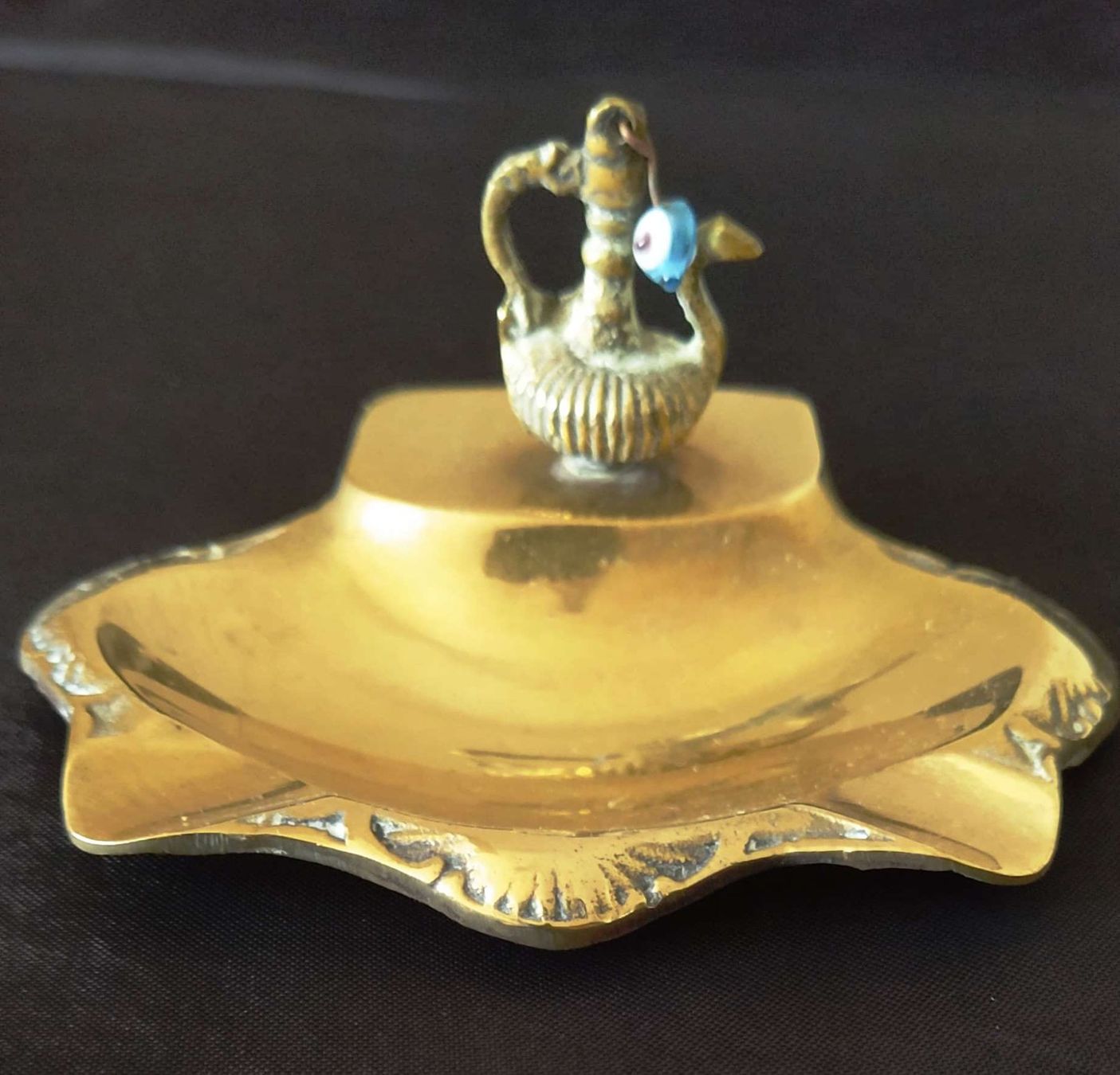 Portacenere: Aschenbecher aus Messing mit Nazar-Amulett – Nuovo (secondo la descrizione) da Zürich venduto da 1-2-3-Verkauft 3