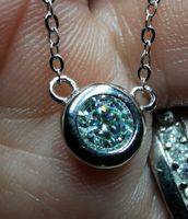 Collier argent avec diamant de moissanite de 0,5 ct certifié
