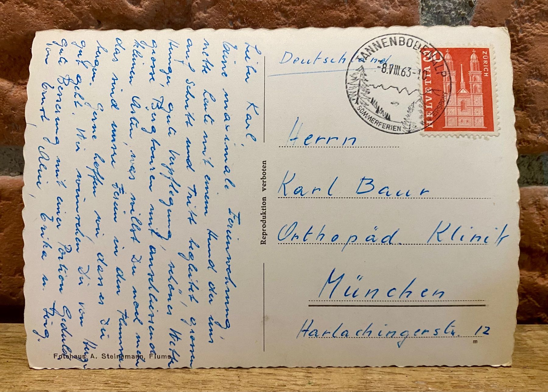 Cartoline postali: 1963 Flumserberg Madseeli mit Spitzmeilen – Usato da Root venduto da ENGLAND-TREASURES 2