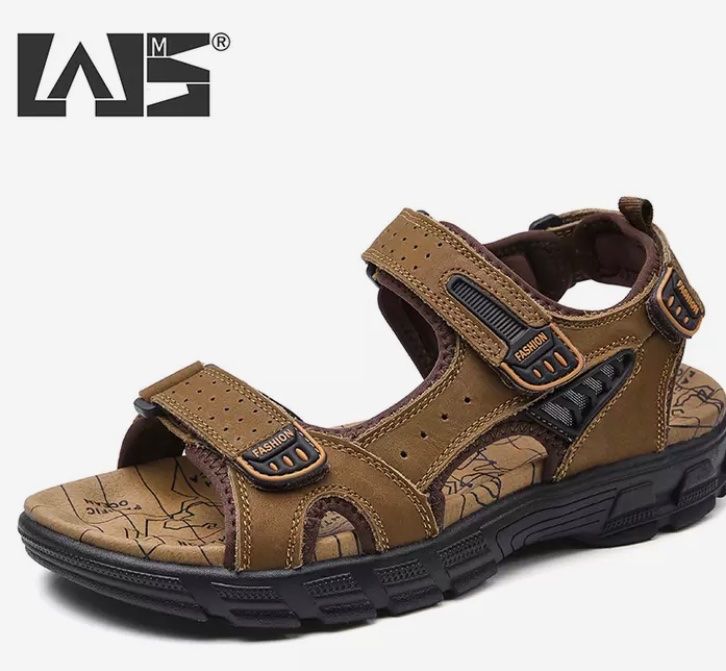 Herren Sandalen Aus Leder - Bequeme Latschen Mit Rutschfester Sohle 35-43EU