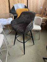 Barhocker mit Armlehne Burningham grün Samt