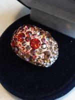Luxuriöser SWAROVSKI Rot/goldener Ring, Grösse 55