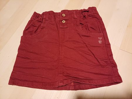 Mädchen Jeansrock in Weinrot, Grösse 116