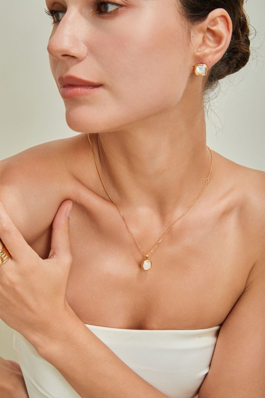 Altri gioielli: Retro Design Silber Perlmutt Kette+Ohrrstecker Schmuckset – Nuovo e nell'imballaggio originale da Romoos venduto da Jewelrylover 5