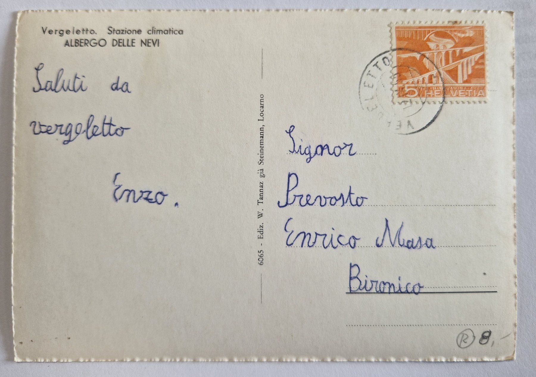 Cartoline postali: Vergeletto Tessin 1955 – Usato da Melchnau venduto da Arthurius 1