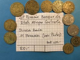 LOT MONNAIE BANQUE ETAT AFRIQUE CENTRALE