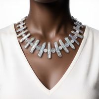 Keshi Perlen & Edelstein Halskette Sterling Silber