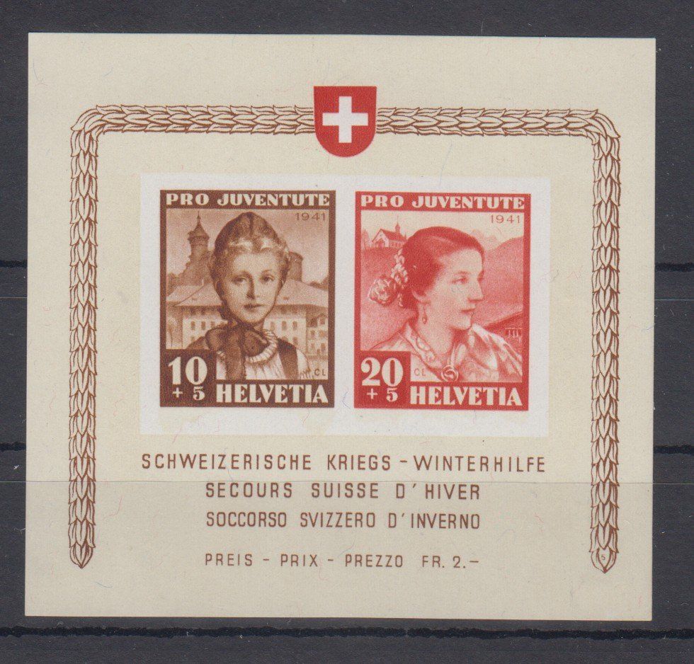 Alle Briefmarken: Bloc Pro Juventute 1941 neuf** – Gebraucht aus Boécourt von Denteles66