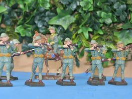 10 LINEOL SOLDATEN M. PFERD FIGURENGRÖSSE 7,5 CM MASSE ANTIK